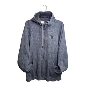 Under Armour Hoodie Men’s XL Gray‎ Full Zip Rival Fleece Jacket Gym Activewear